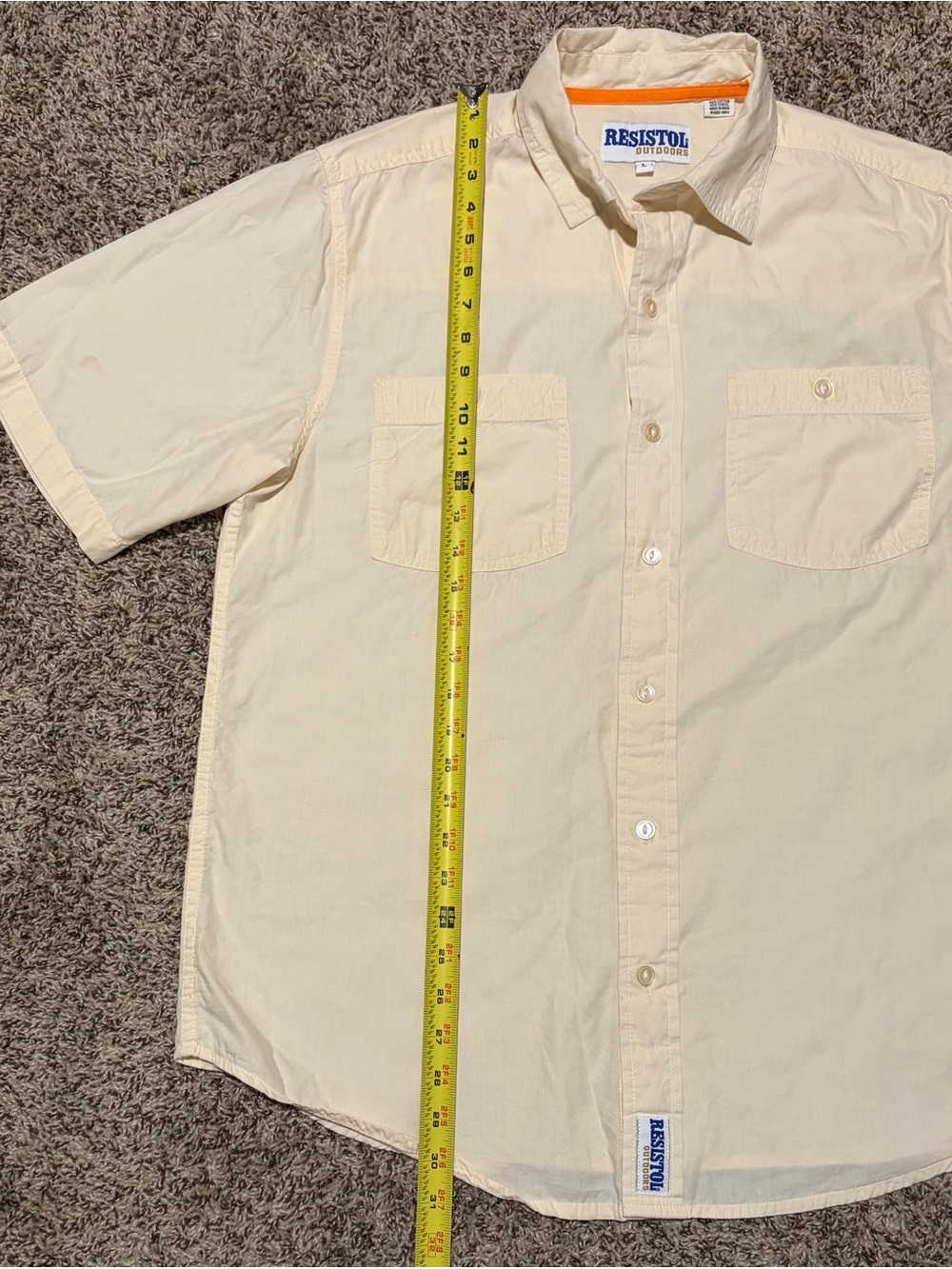 Resistol Outdoor Mens Size Large Cream Button-Down Casual Shirt - Picture 5 of 6